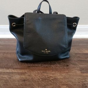 Kate Spade Black Leather Backpack